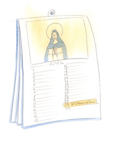 To Pan natchnął Kościół do świętowania szczególnych rocznic w swoim życiu i w życiu świętych, 2005 (akwarela na papierze) autorstwa Elizabeth Wang