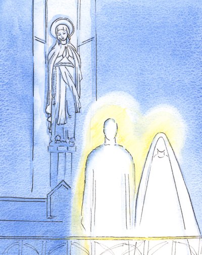 Spodobało się Jezusowi przyprowadzić Swoją Matkę Marię, aby była z Nim w Kaplicy Matki Bożej i pokazać mi, w co wierzę, 2002 (w/c na papierze) autorstwa Elizabeth Wang