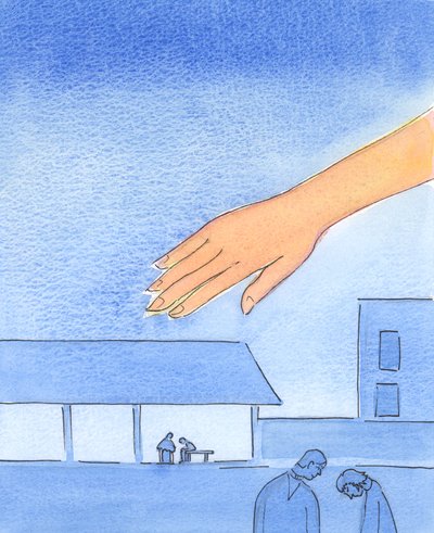 To tak, jakby ręka Ojca sięgała po tych miejscach, w których odbywa się spowiedź, 2003 (w/c na papierze) autorstwa Elizabeth Wang