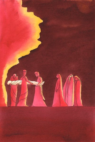 Podobnie jak Mary, czasami musimy stawić czoła ?pogrzebowi? naszych ziemskich nadziei; jednak Bóg może dać nam trwałą radość, jeśli Mu zaufamy, 2002 (w/c na papierze) autorstwa Elizabeth Wang
