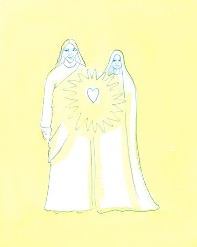 Matka Boża dzieliła udrękę Chrystusa jak nikt inny na ziemi, 2003 (w/c na papierze) autorstwa Elizabeth Wang