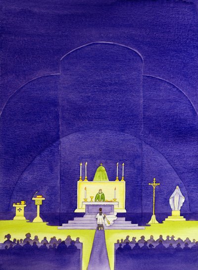 Nasze kościoły to święte miejsca konsekrowane do modlitwy i kultu, 2006 (w/c na papierze) autorstwa Elizabeth Wang