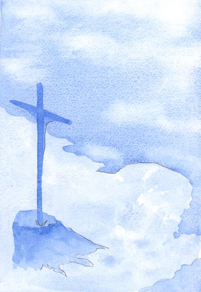 Ludzie w każdym mieście i wiosce zawdzięczają łaski teraz im ofiarowane zasługom Chrystusa, który składa Swoją Ofiarę na naszym ołtarzu, 2002 (w/c na papierze) autorstwa Elizabeth Wang