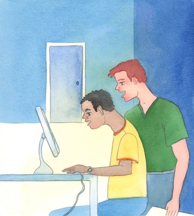 Od czasu Upadku istoty ludzkie czasami ulegają pragnieniu niepotrzebnej wiedzy, 2005 (akwarela na papierze) autorstwa Elizabeth Wang