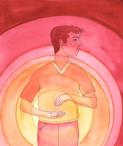 Niektórzy traktują Najświętszą Hostię, jakby była tylko kawałkiem chleba, a nie samym Chrystusem, który jest z nami w sakramentalnej formie pod postacią chleba, 2005 (akwarela na papierze) autorstwa Elizabeth Wang