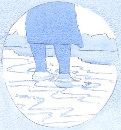 Ktoś, kto wynurzył się z oceanu grzeszności, potrzebuje odwagi, by zbudować na suchym lądzie „dom” świętości, 2002 (w/c na papierze) autorstwa Elizabeth Wang