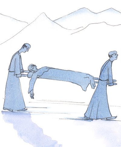 Św. Franciszek z Asyżu do samego końca żarliwie kochał Boga i innych, mówiąc szczerze o Niebie i Piekle, 2004 (w/c na papierze) autorstwa Elizabeth Wang