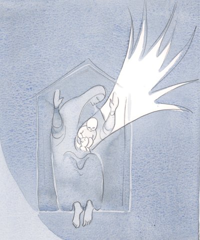 Najświętsza Maryja Panna to ?Święty Dom? która urodziła Syna Bożego w swoim łonie i jest na zawsze uhonorowana, 2001 (w/c na papierze) autorstwa Elizabeth Wang