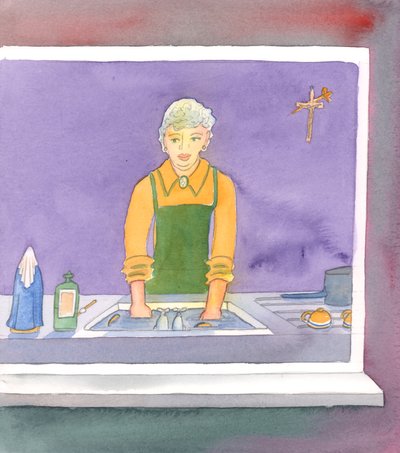Pan chce, abyśmy zachowali przy życiu nadzieję Nieba, 2004 (w/c na papierze) autorstwa Elizabeth Wang