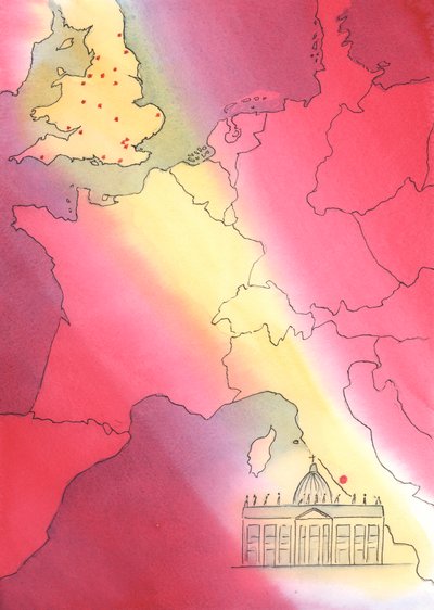 Papież, Biskup Rzymu, jest naczelnym Biskupem i ogniskiem jedności w Kościele, 2004 (w/c na papierze) autorstwa Elizabeth Wang