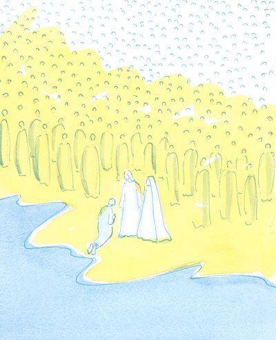 Wielkie pytanie, które powinniśmy sobie zadać, brzmi: „Czy jestem gotowy na Niebo?” Mamy wielką potrzebę pokuty, pokuty i oczyszczenia., 2003 (w/c na papierze) autorstwa Elizabeth Wang