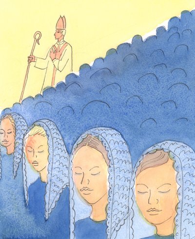 Zakrywanie i odsłanianie głowy jest ważne dla Bishops, 2004 (w/c na papierze) autorstwa Elizabeth Wang