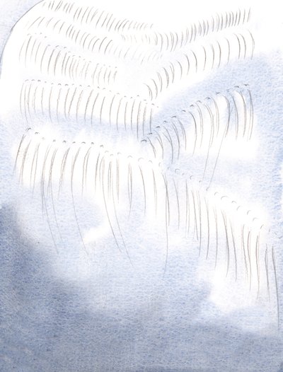 Ten, kto siedzi lub klęka dla czystej chwały Bożej, prawdziwie naśladuje dzieło i cel aniołów., 2001 (w/c na papierze) autorstwa Elizabeth Wang