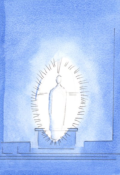 Widok promiennej i chwalebnej Obecności Chrystusa był szczególnym darem Ojca do pracy i świadectwa, 2003 (w/c na papierze) autorstwa Elizabeth Wang