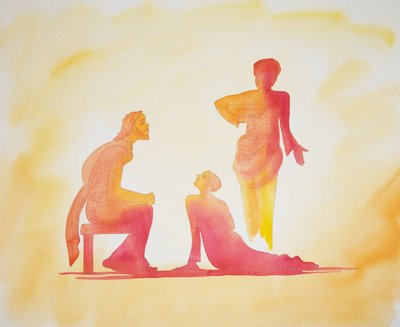 Kobieta, która bardzo kocha i dużo przebacza, 2001 (w/c na papierze) autorstwa Elizabeth Wang