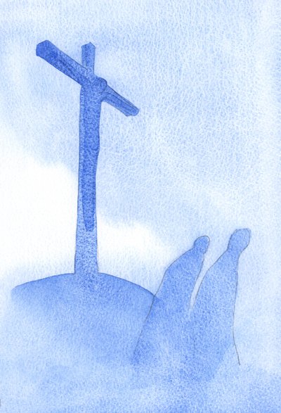 Nie ma w życiu niczego, czego nie widać wyraźniej, z cudownymi rezultatami, badane „u stóp krzyża”, 2002 (w/c na papierze) autorstwa Elizabeth Wang
