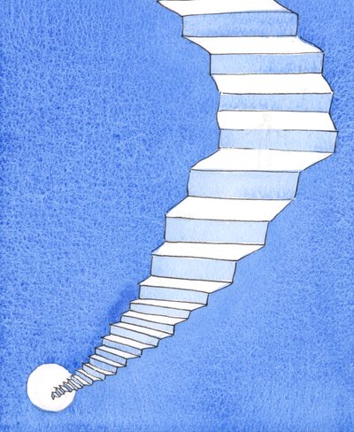 Jest tylko jedna Droga przez ciemną otchłań, która oddziela Ziemię od Nieba, 2004 (w/c na papierze) autorstwa Elizabeth Wang