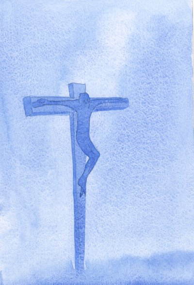 Jaki przykład pokory dał nam Chrystus na Kalwarii, gdzie nasz Bóg okazał tylko cierpliwość, miłość i przebaczenie, 2001 (w/c na papierze) autorstwa Elizabeth Wang