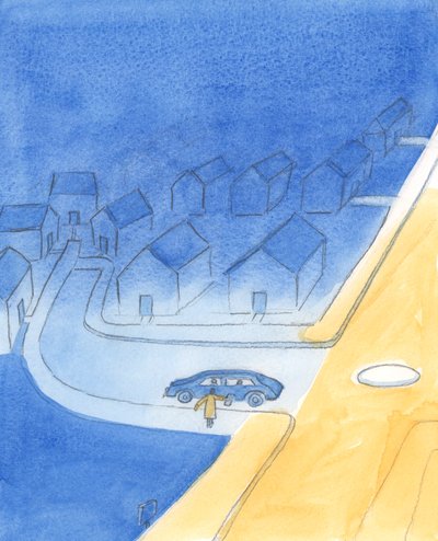 Kiedy ludzie pytają o drogę, miło jest powiedzieć prawdę; na przykład, aby wyjaśnić, czy są w ślepym zaułku, 2003 (w/c na papierze) autorstwa Elizabeth Wang