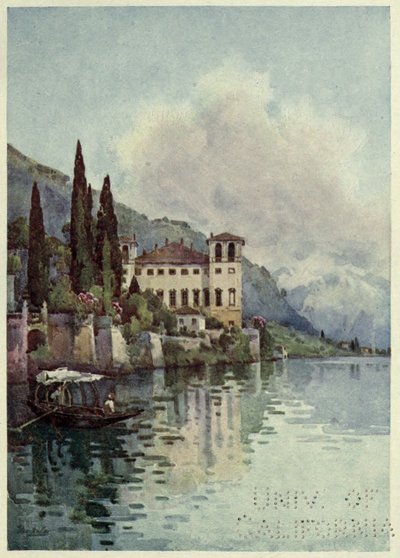 Gravedone, Lago di Como, ilustracja z „Włoskich jezior” Richarda Bagot autorstwa Ella Du Cane