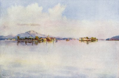 Isola Bella i Isola Pescatori, Jezioro Maggiore (kolor lito) autorstwa Ella Du Cane