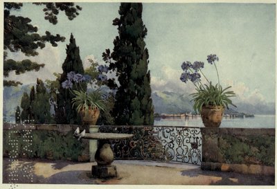 Pallanza z Isola Bella, Lago Maggiore, ilustracja z „Włoskich jezior” Richarda Bagota autorstwa Ella Du Cane