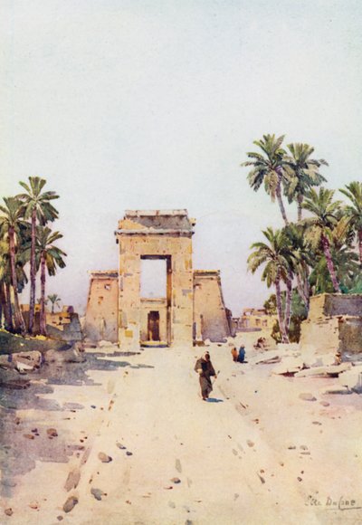 Brama Euergetesa, Karnak (kolor lito) autorstwa Ella Du Cane