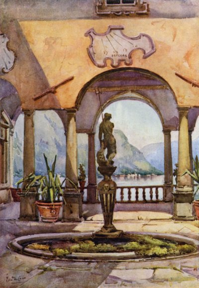 Loggia, Villa Pliniana, Jezioro Como (kolor lito) autorstwa Ella Du Cane