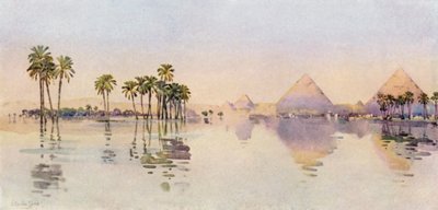 Trzecia Piramida, Giza (kolor lito) autorstwa Ella Du Cane
