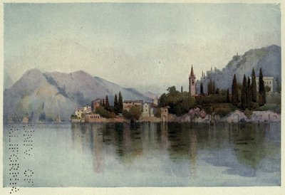 Varenna, Lago di Como, ilustracja z „Włoskich jezior” Richarda Bagot autorstwa Ella Du Cane