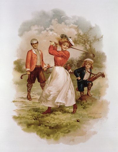 Gra w golfa (chromolitho) autorstwa Ellen Hattie Clapsaddle