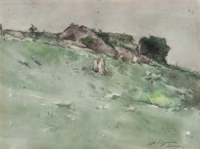 Grey Rock (akwarela na papierze zamontowana na tekturze) autorstwa Elliott Daingerfield