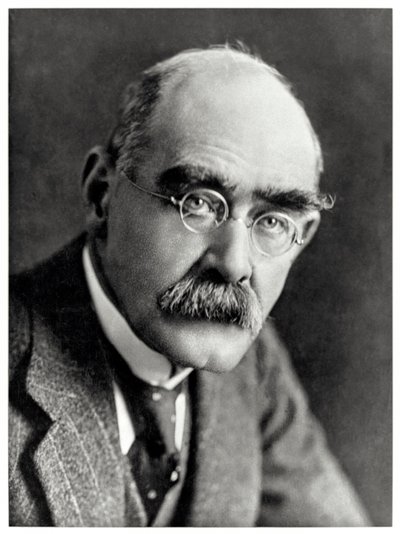 Rudyard Kipling (1865-1936) Angielski pisarz najlepiej zapamiętany ze swoich wierszy „Takie historie” i „Księga dżungli”. autorstwa Elliott and Fry Photography Studio