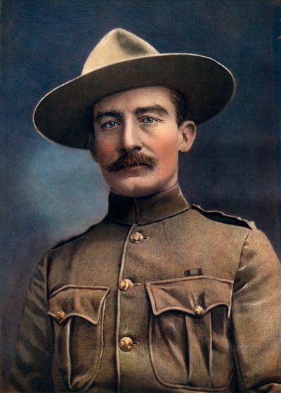 Pułkownik Baden-Powell, generał porucznik w armii brytyjskiej, 1902. autorstwa Elliott and Fry