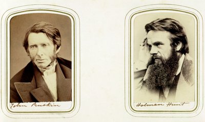 John Ruskin, angielski artysta, poeta i krytyk oraz William Holman Hunt, angielski artysta, 1865 autorstwa Elliott and Fry
