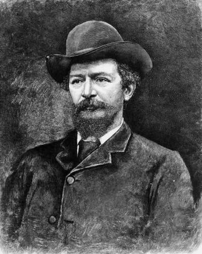 Algernon Charles Swinburne, ryty z fotografii (grafika) (fot. bw) autorstwa Elliott und Fry Studio