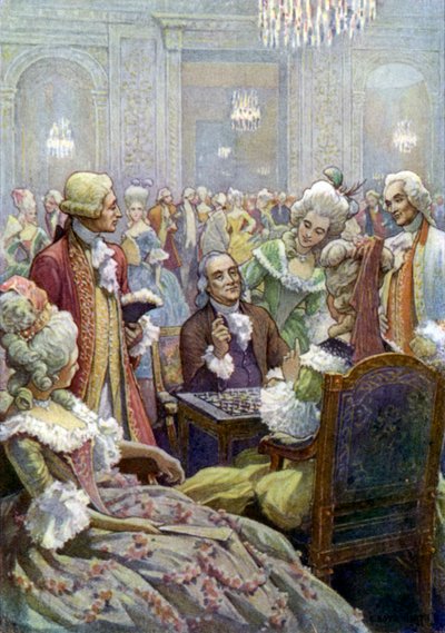 Benjamin Franklin na dworze Ludwika XVI autorstwa Elmer Boyd Smith