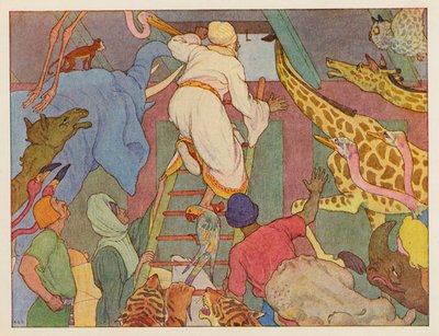 Arka Noego: Pierwszy widok lądu (kolorowa litografia) autorstwa Elmer Boyd Smith