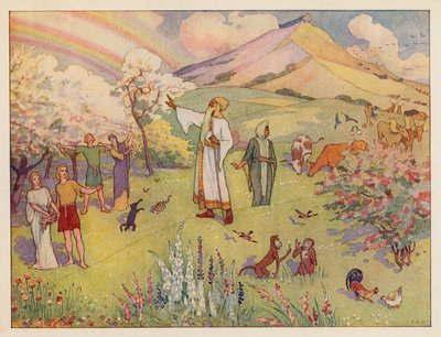 Arka Noego: Tęcza (kolorowa litografia) autorstwa Elmer Boyd Smith