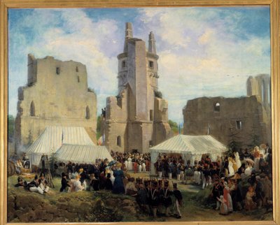 Spacer z jego majestatycznym Ludwikiem Filipem I i jego rodzinnym obrazem Eloi Firmin Feron (1802-1876). 1832. Wycieczki, Muzeum Sztuk Pięknych autorstwa Eloi Firmin Feron