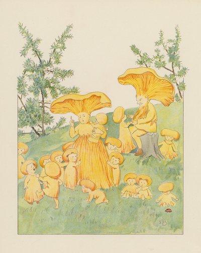 Ilustracja dla Blondchen in Bluten (kolorowa litografia) autorstwa Elsa Beskow