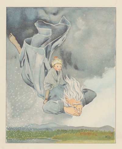 Ilustracja dla Blondchen in Bluten (kolorowa litografia) autorstwa Elsa Beskow