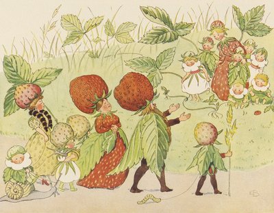 Lasse Mały w ogrodzie – Rodzina truskawek autorstwa Elsa Beskow