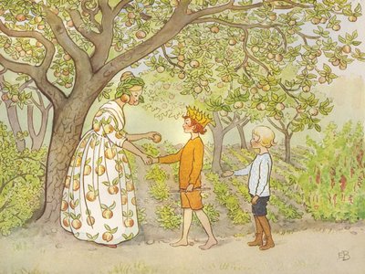 Lasse Liten w ogrodzie, 1923 r., 00 autorstwa Elsa Beskow