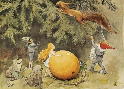 „Jajko słońca” (1932) Wiewiórka autorstwa Elsa Beskow