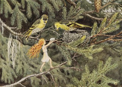 „Jajo słońca” (1932) Ptaki autorstwa Elsa Beskow