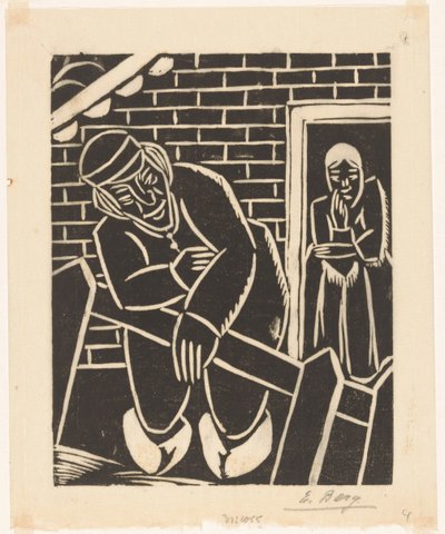 Rolnik przed swoim domem autorstwa Else Berg (signed by artist)