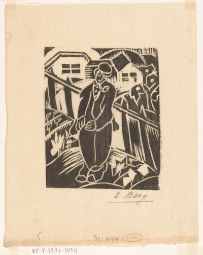 Mężczyzna w ogrodzie warzywnym autorstwa Else Berg (signed by artist)