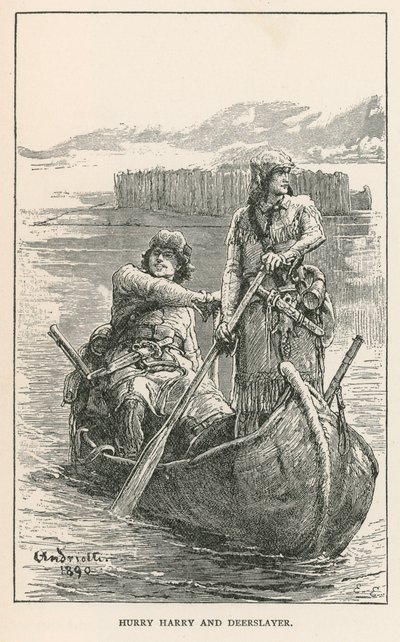 Pośpieszny Harry i Deerslayer (grawerunek) autorstwa Elviro Michael Andriolli