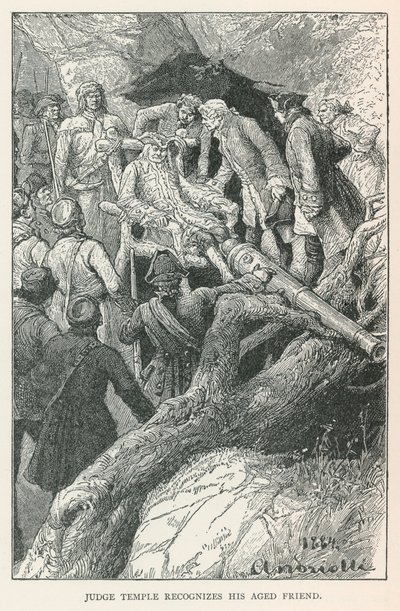 Sędzia Temple rozpoznaje swojego starzejącego się przyjaciela (grawerunek) autorstwa Elviro Michael Andriolli